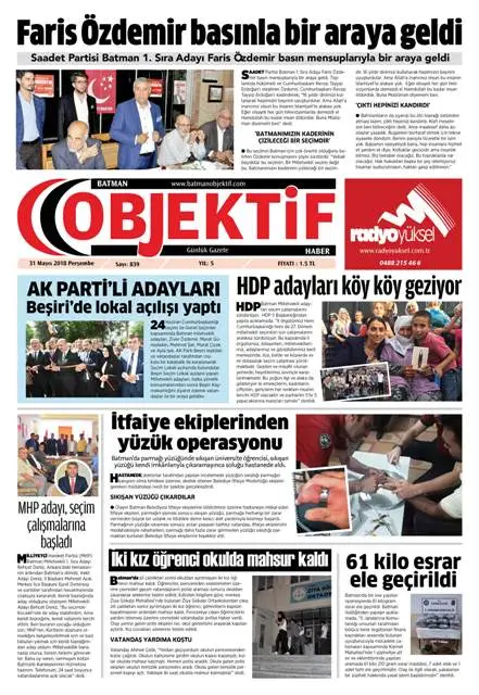 30.05.2018 tarihli sayı, 1. sayfa
