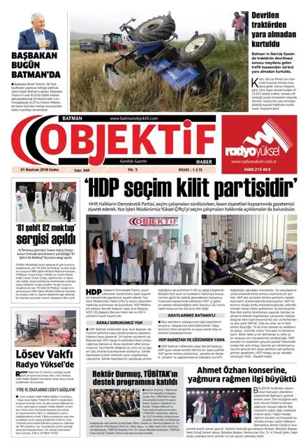 31.05.2018 tarihli sayı, 1. sayfa