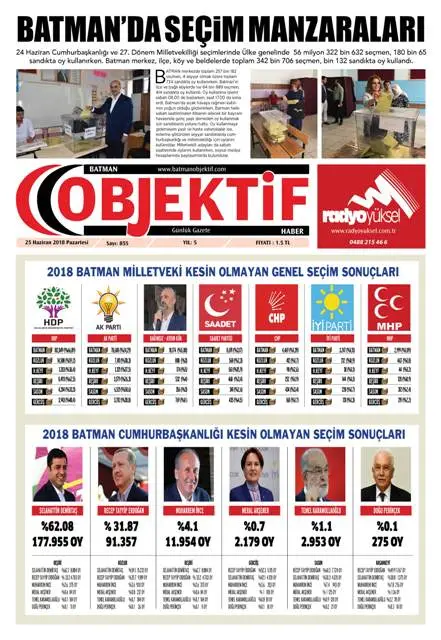 25.06.2018 tarihli sayı, 1. sayfa