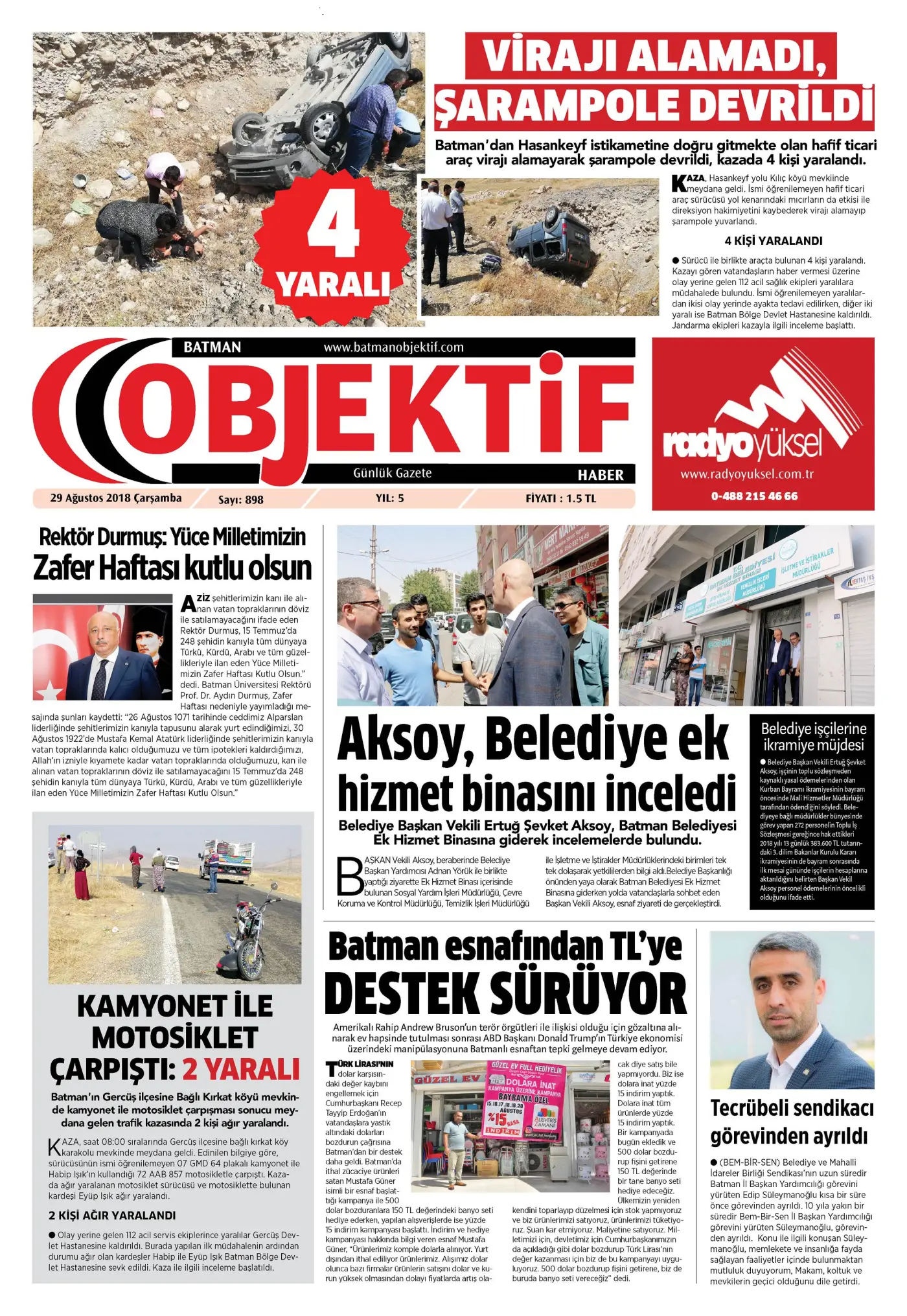 28.08.2018 tarihli sayı, 1. sayfa