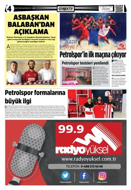28.08.2018 tarihli sayı, 4. sayfa