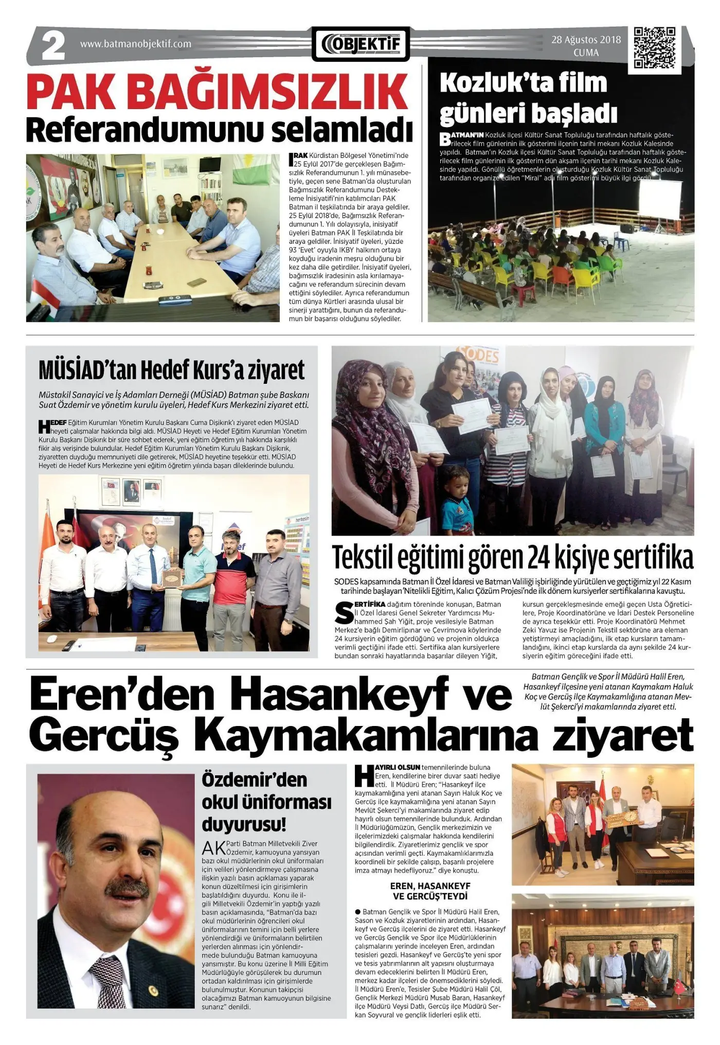 27.09.2018 tarihli sayı, 2. sayfa