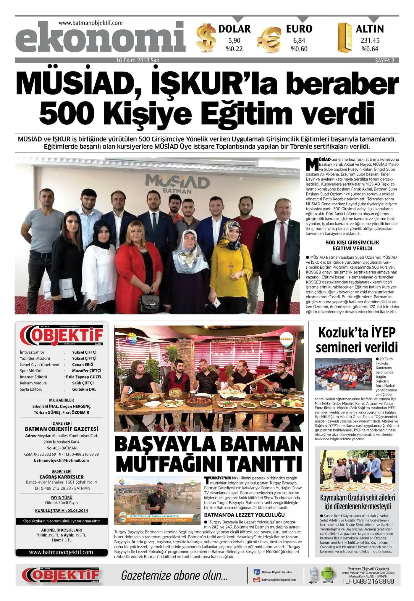 15.10.2018 tarihli sayı, 3. sayfa