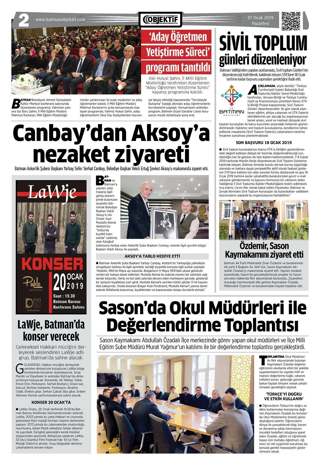 06.01.2019 tarihli sayı, 2. sayfa