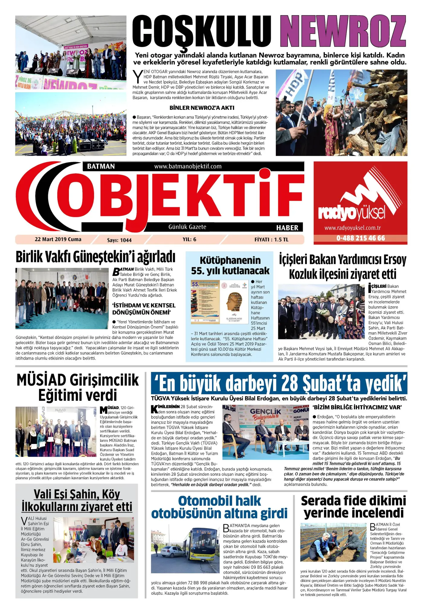 22.03.2019 tarihli sayı, 1. sayfa