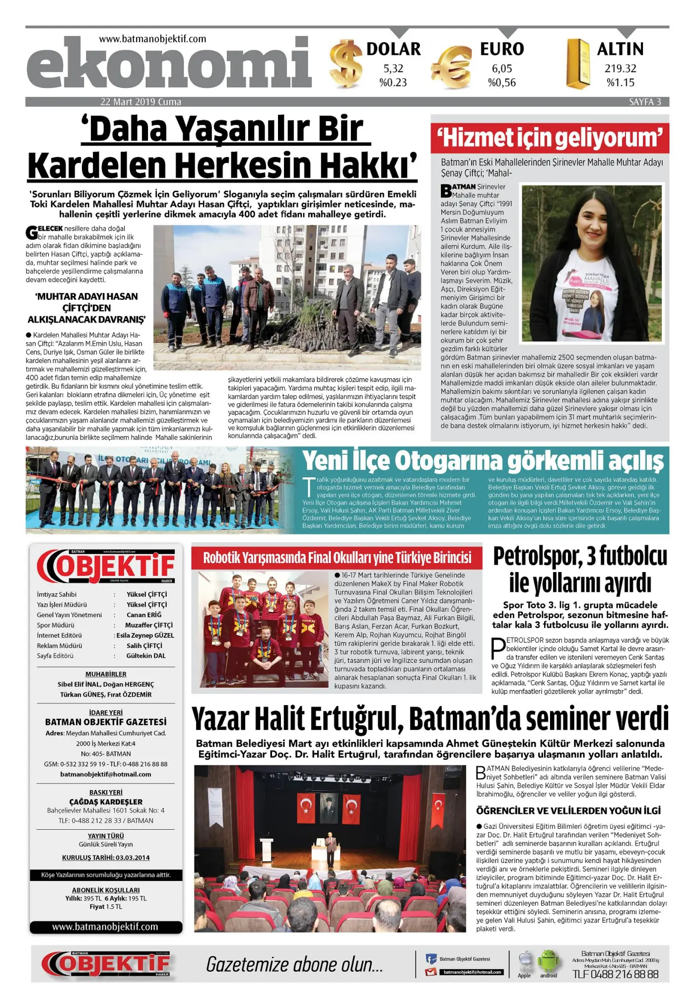 22.03.2019 tarihli sayı, 3. sayfa