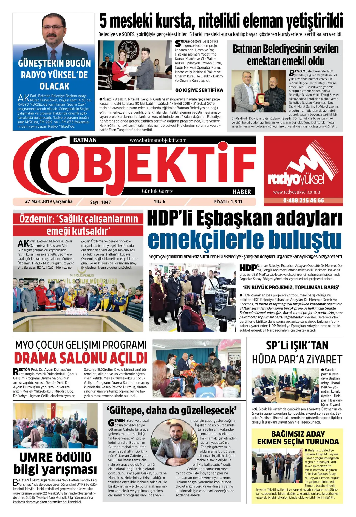 26.03.2019 tarihli sayı, 1. sayfa