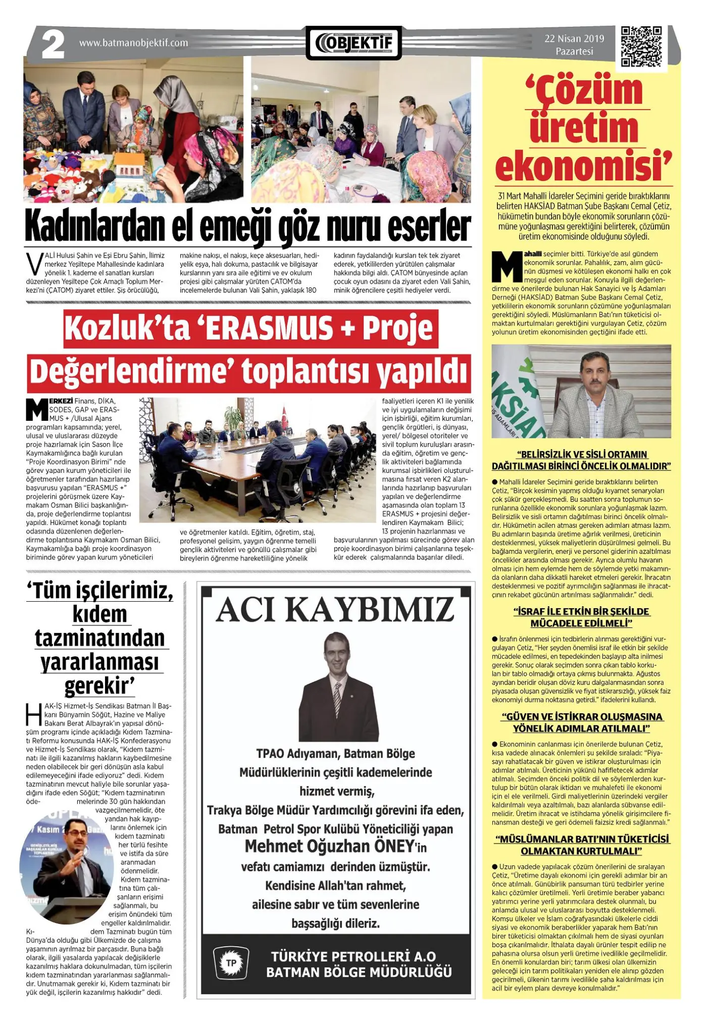 22.04.2019 tarihli sayı, 2. sayfa