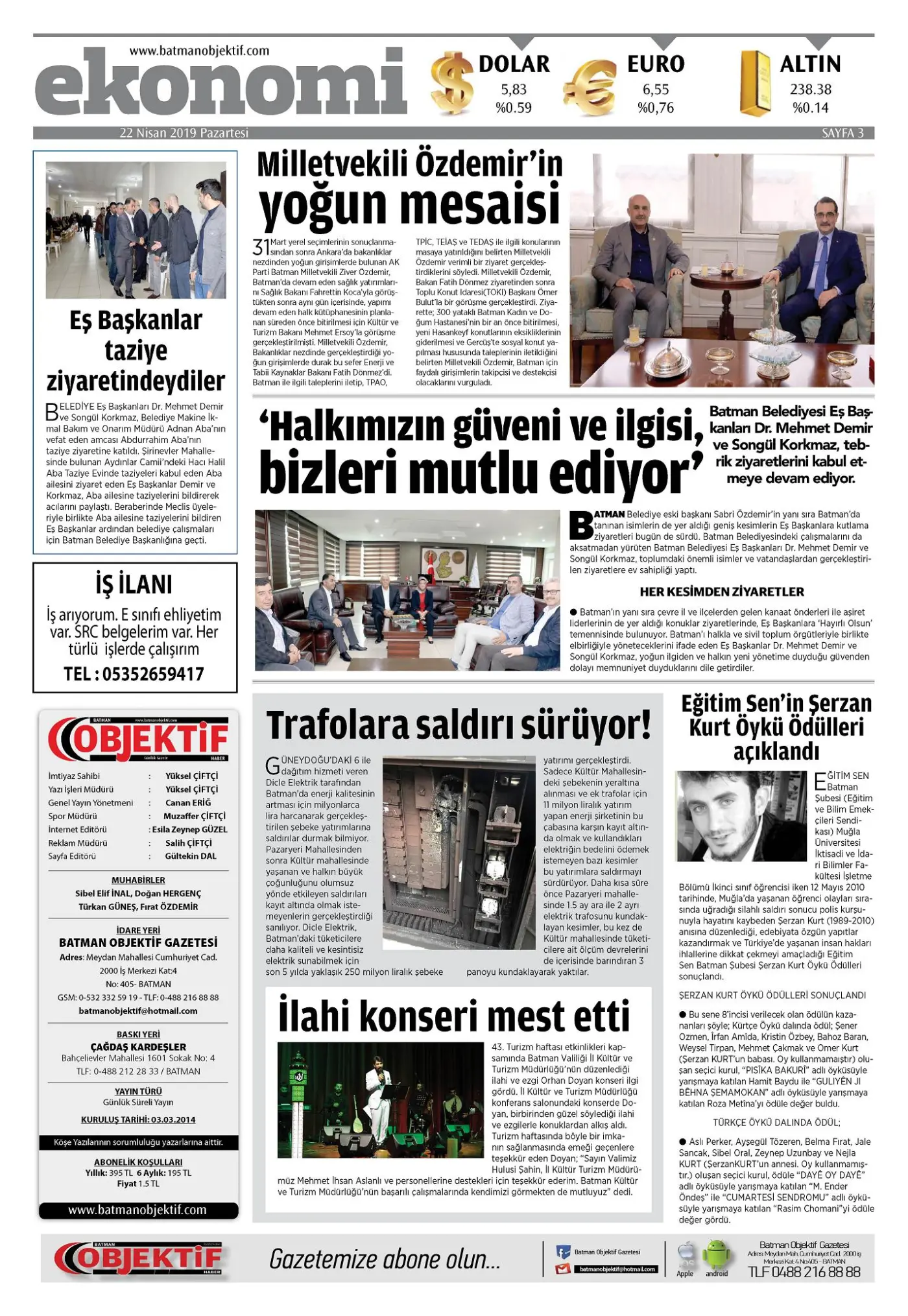 22.04.2019 tarihli sayı, 3. sayfa