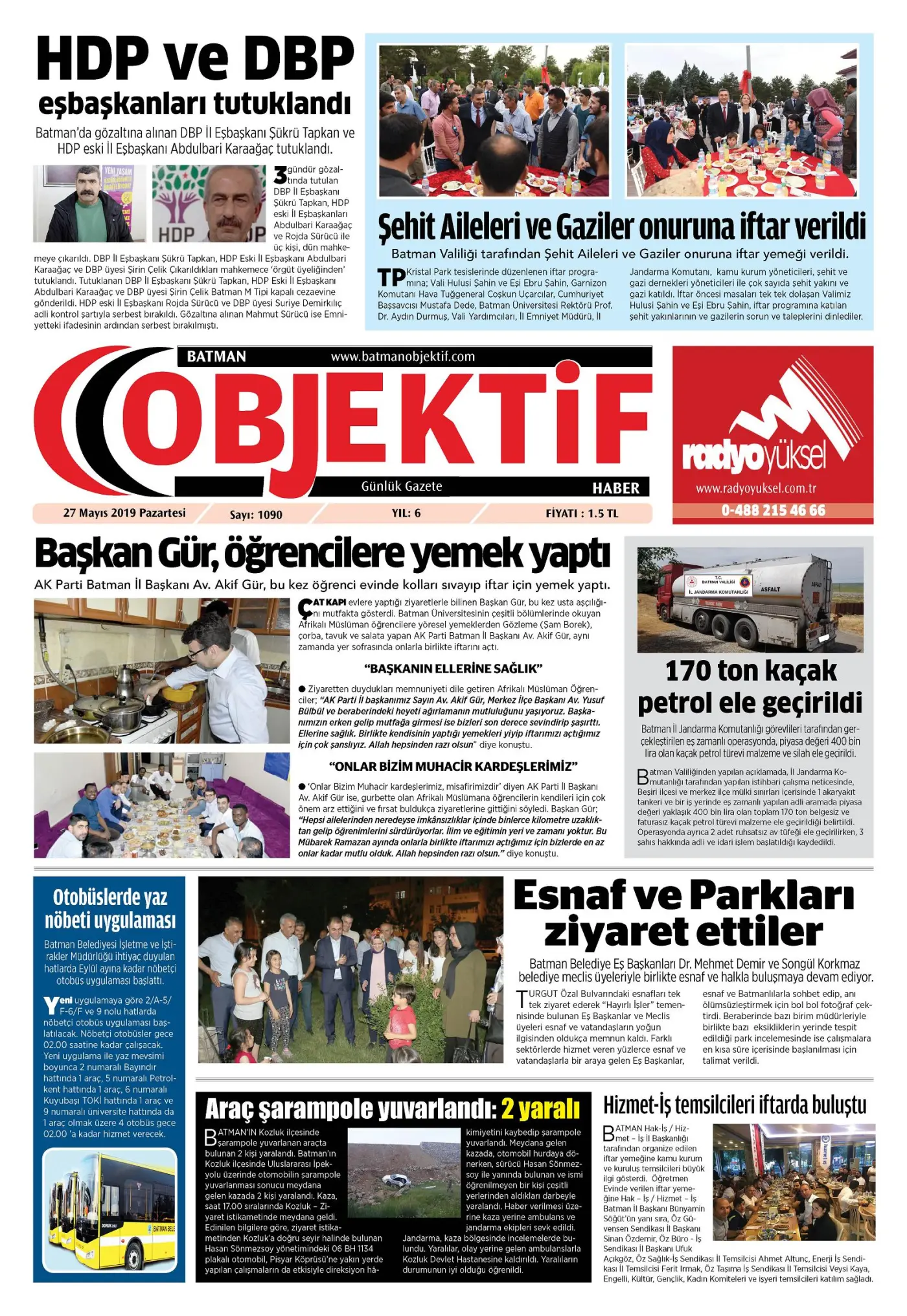 26.05.2019 tarihli sayı, 1. sayfa