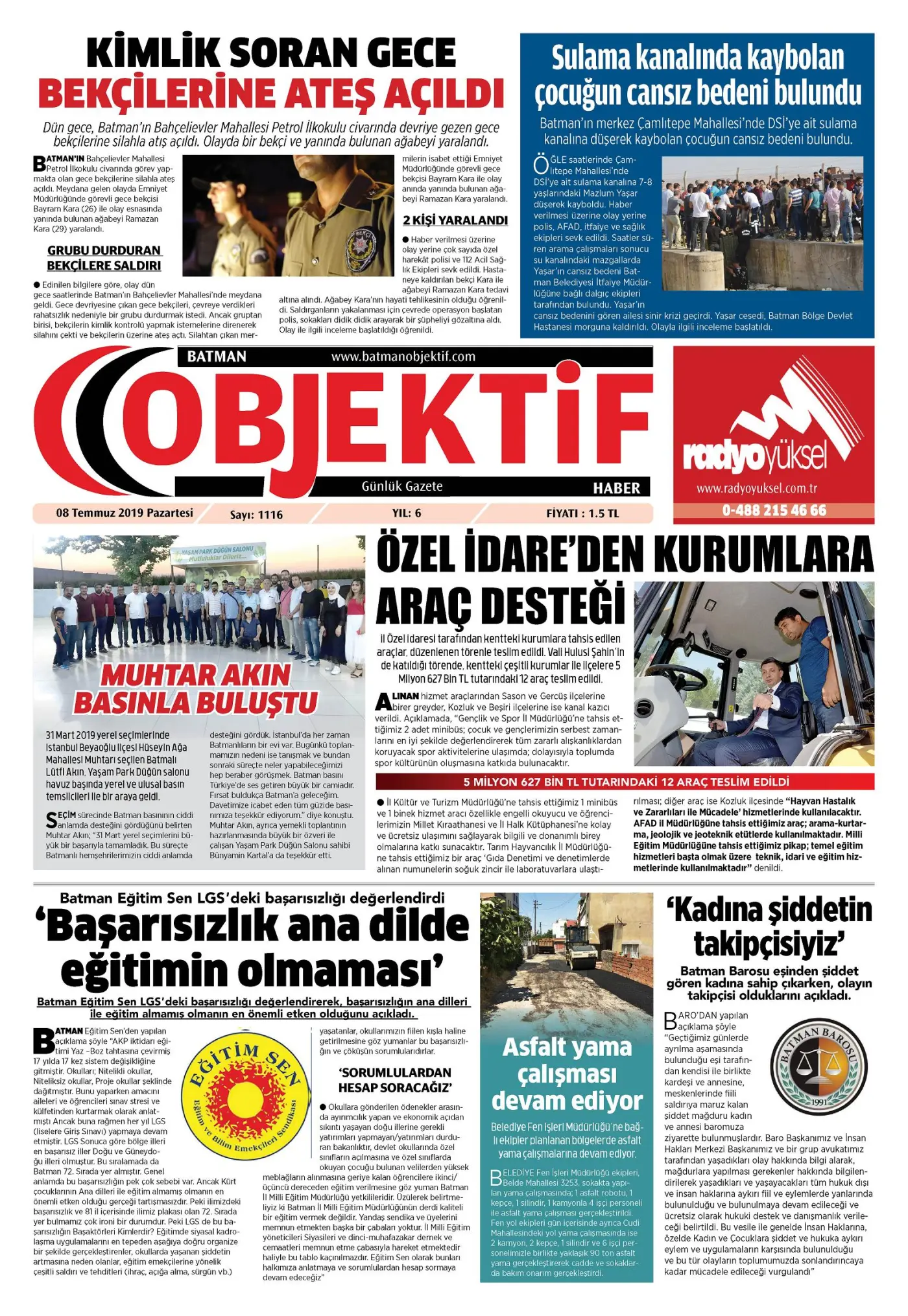 07.07.2019 tarihli sayı, 1. sayfa