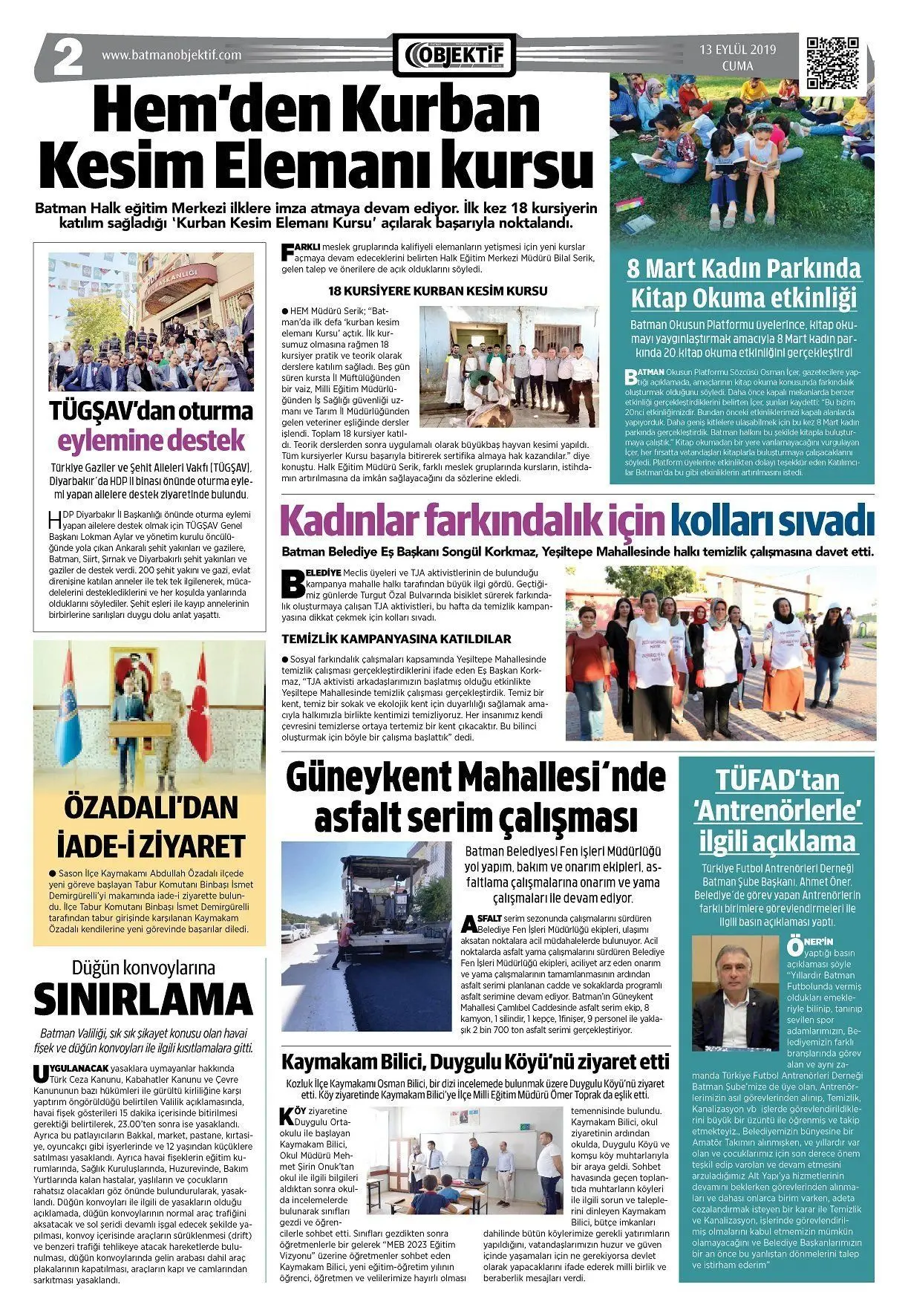 15.09.2019 tarihli sayı, 1. sayfa