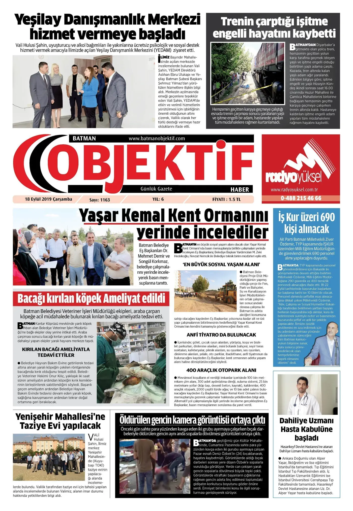 17.09.2019 tarihli sayı, 1. sayfa