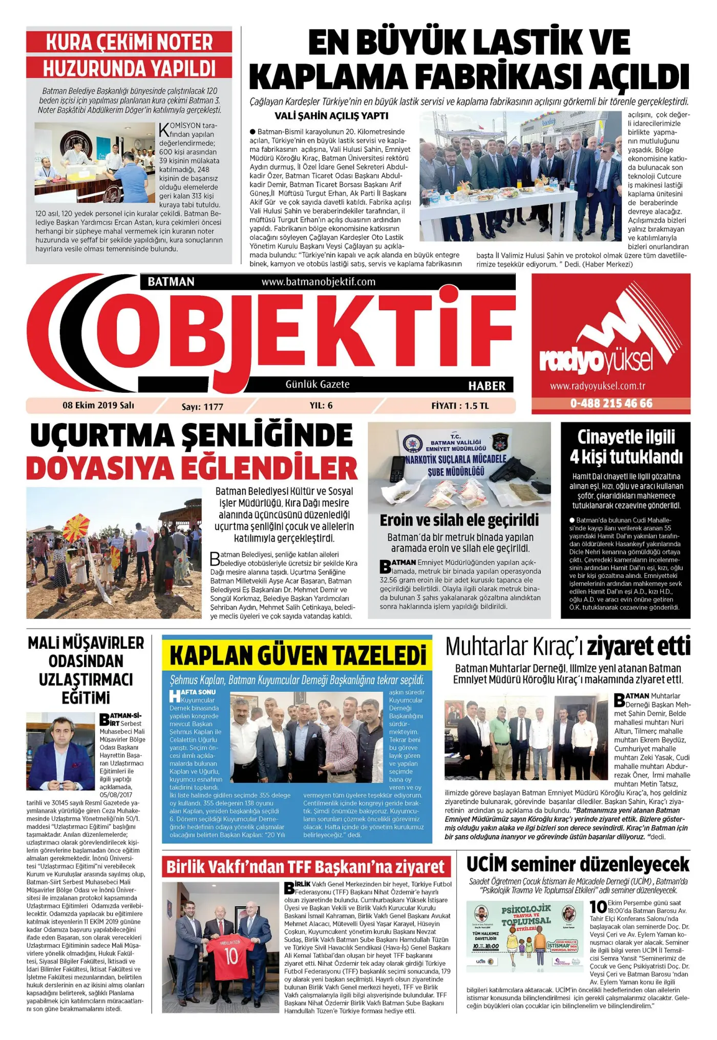 07.10.2019 tarihli sayı, 1. sayfa