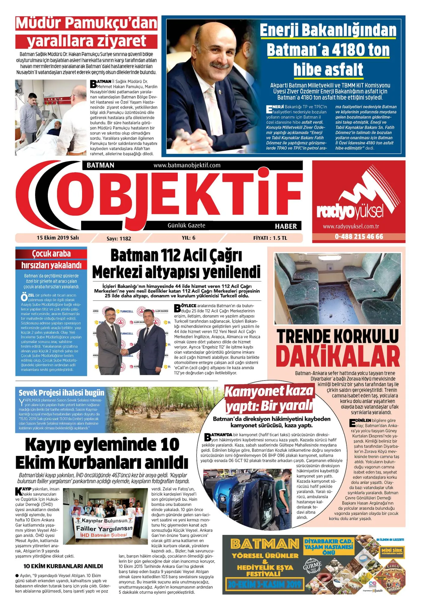 14.10.2019 tarihli sayı, 1. sayfa
