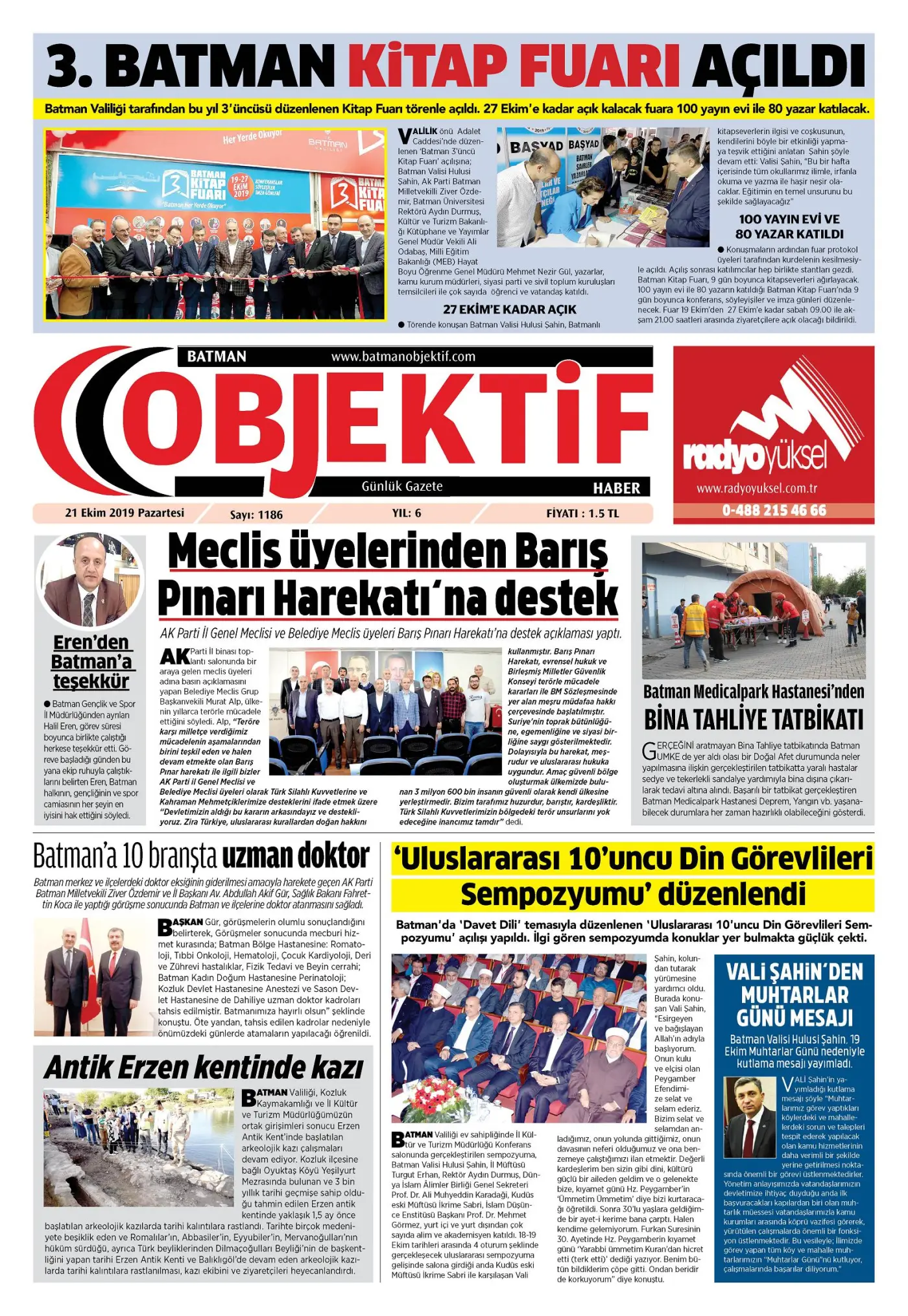 21.10.2019 tarihli sayı, 1. sayfa