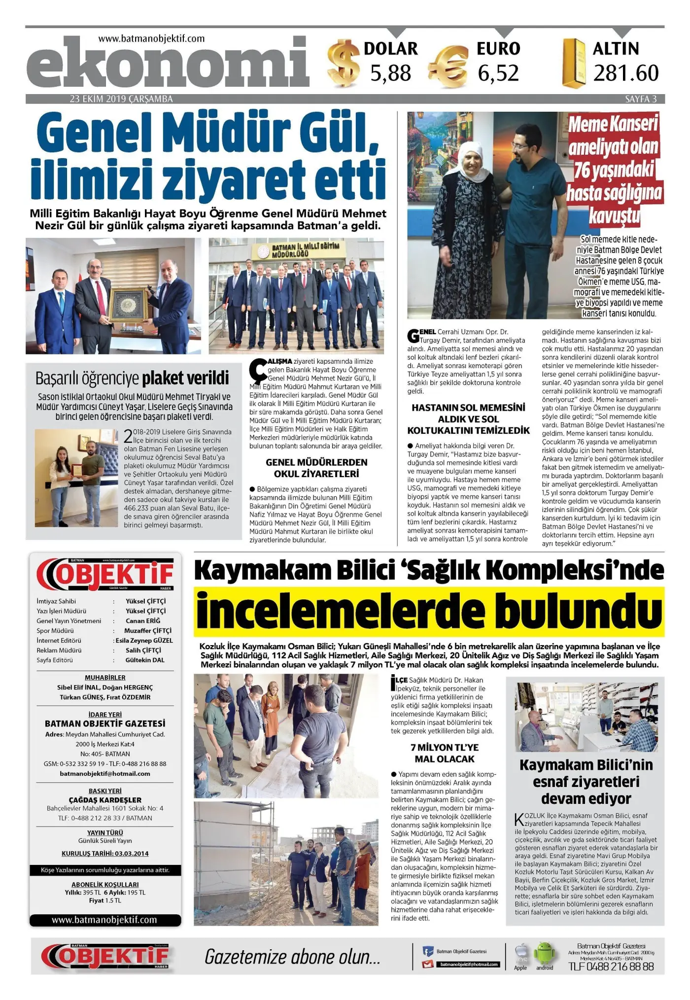 23.10.2019 tarihli sayı, 3. sayfa
