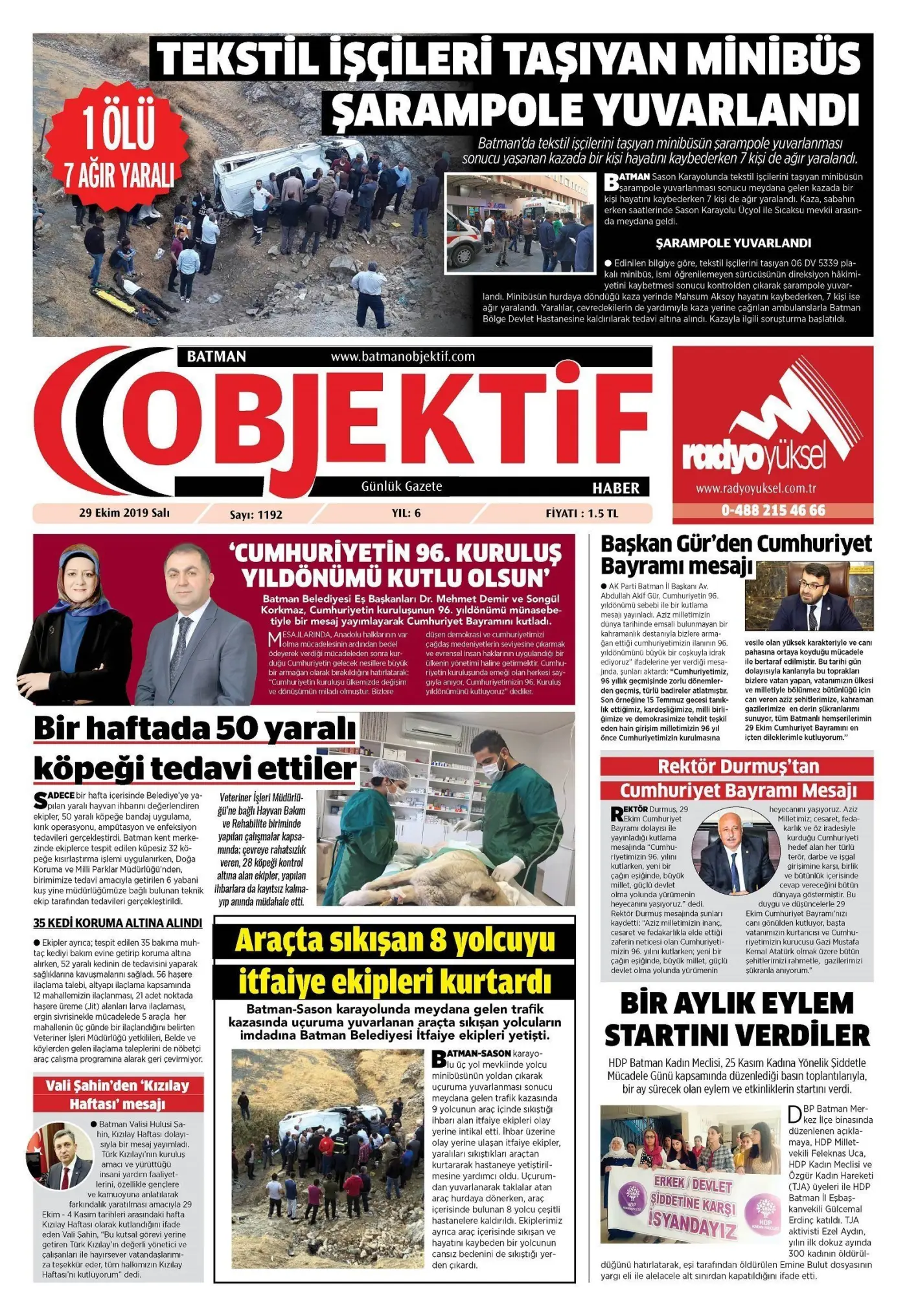 28.10.2019 tarihli sayı, 1. sayfa