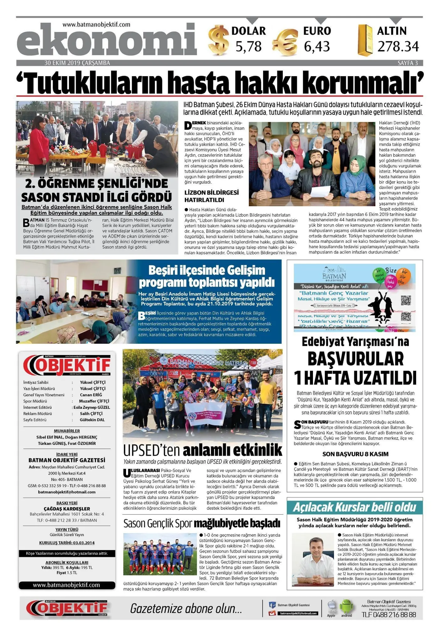 29.10.2019 tarihli sayı, 3. sayfa
