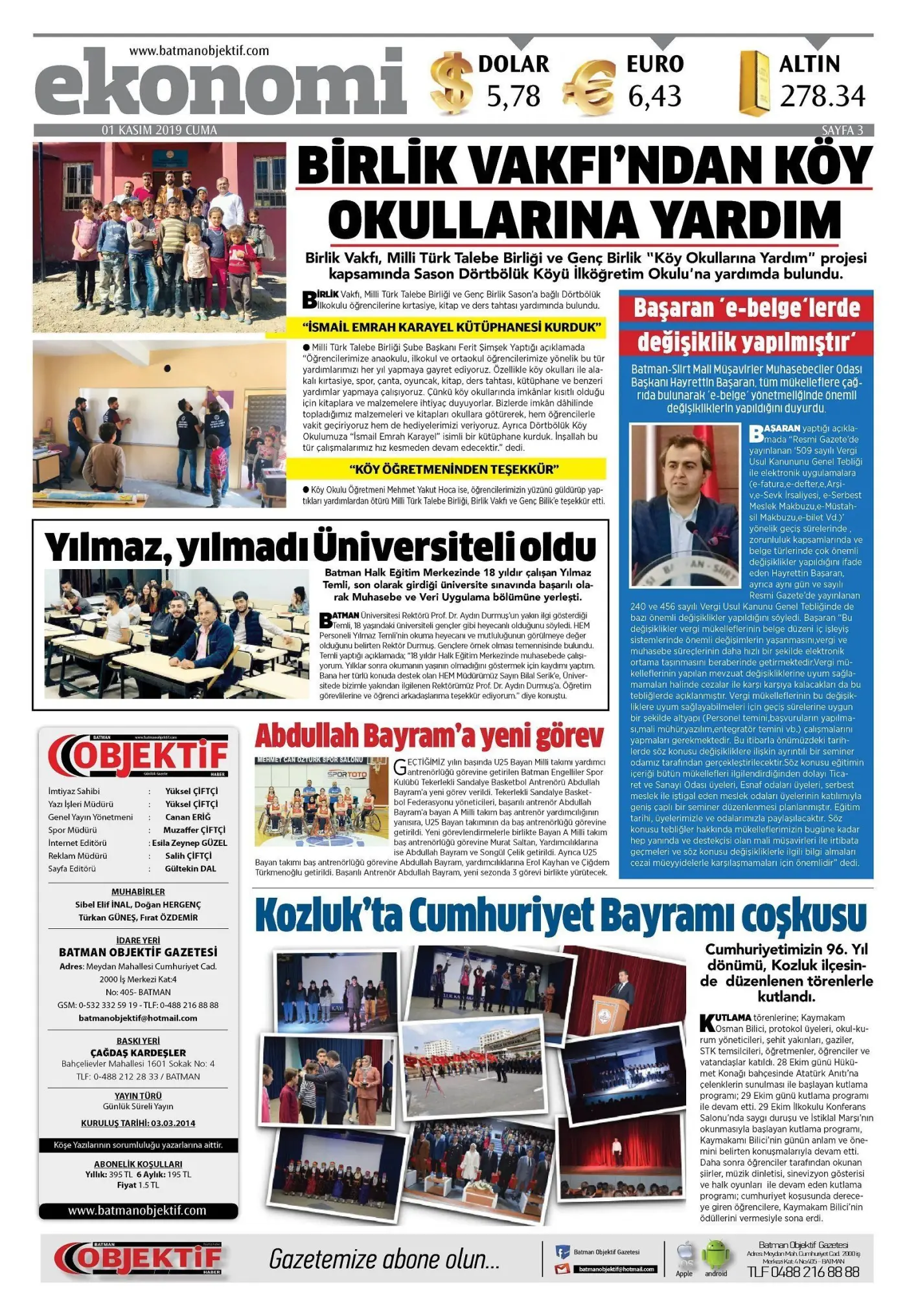 01.11.2019 tarihli sayı, 3. sayfa