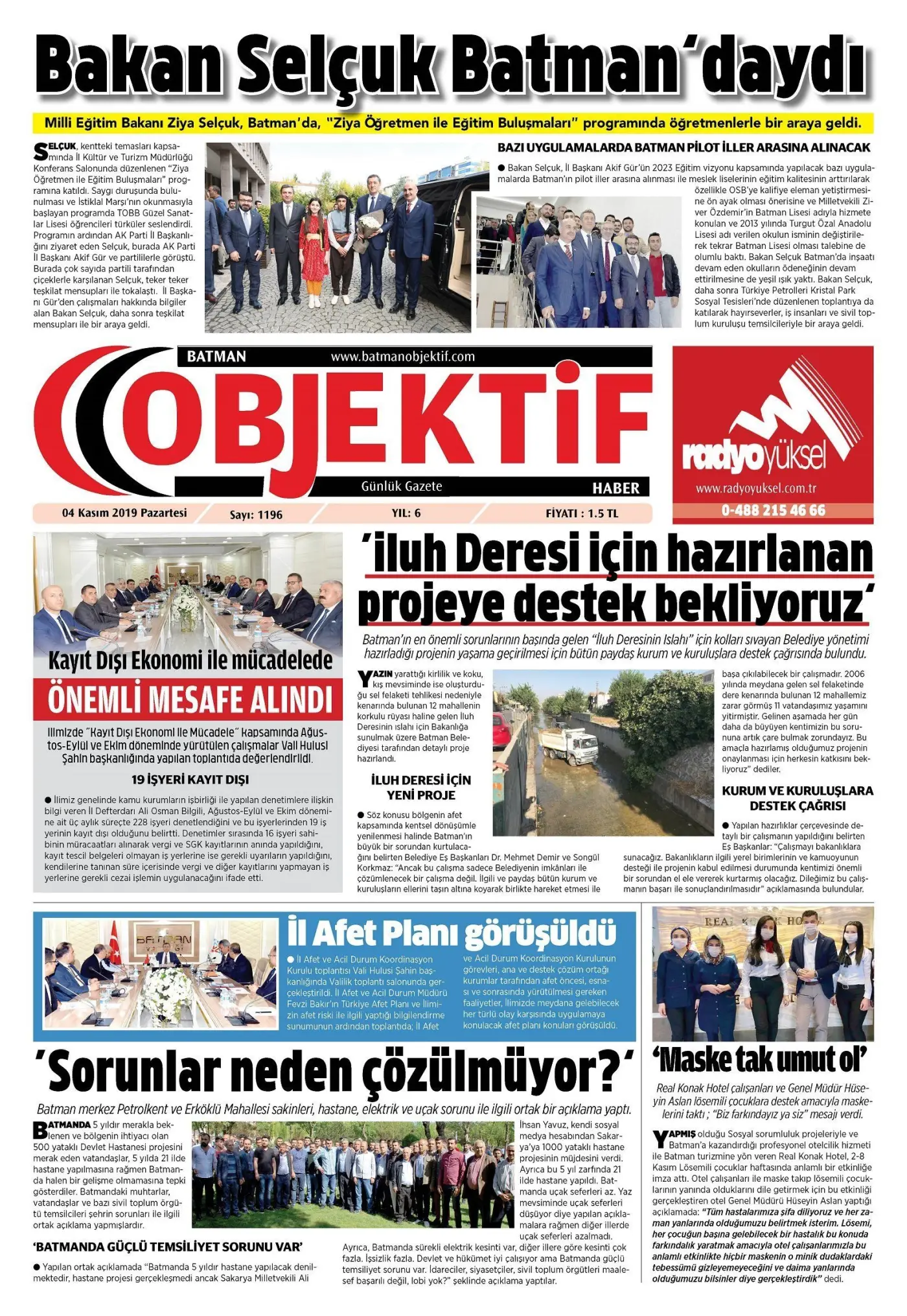 04.11.2019 tarihli sayı, 1. sayfa