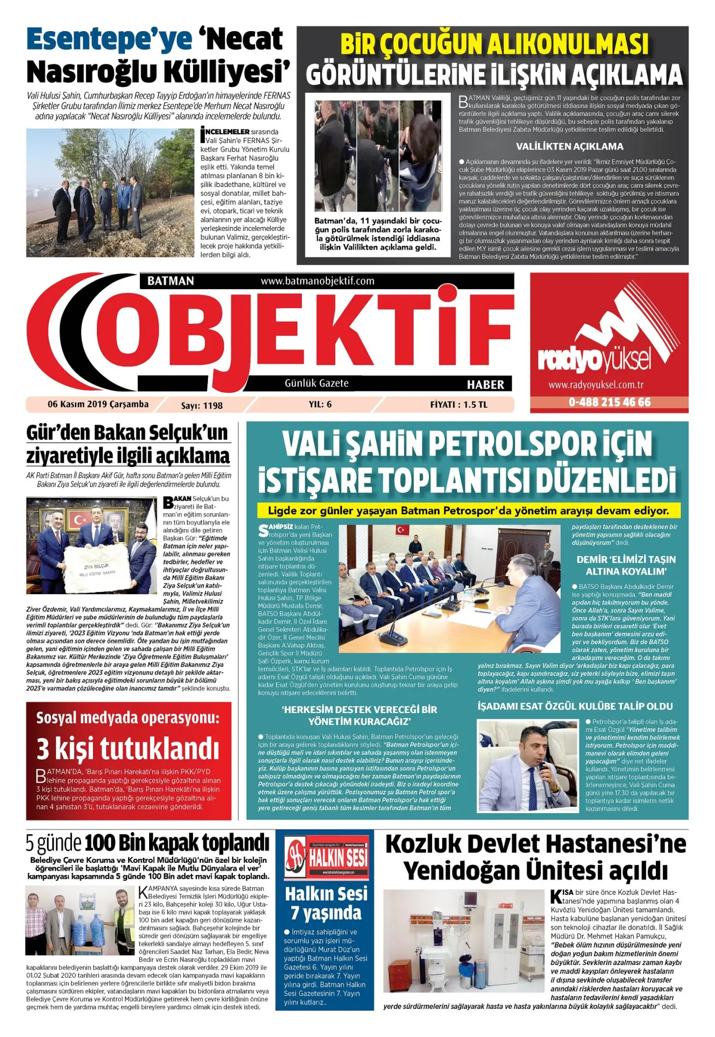 06.11.2019 tarihli sayı, 1. sayfa
