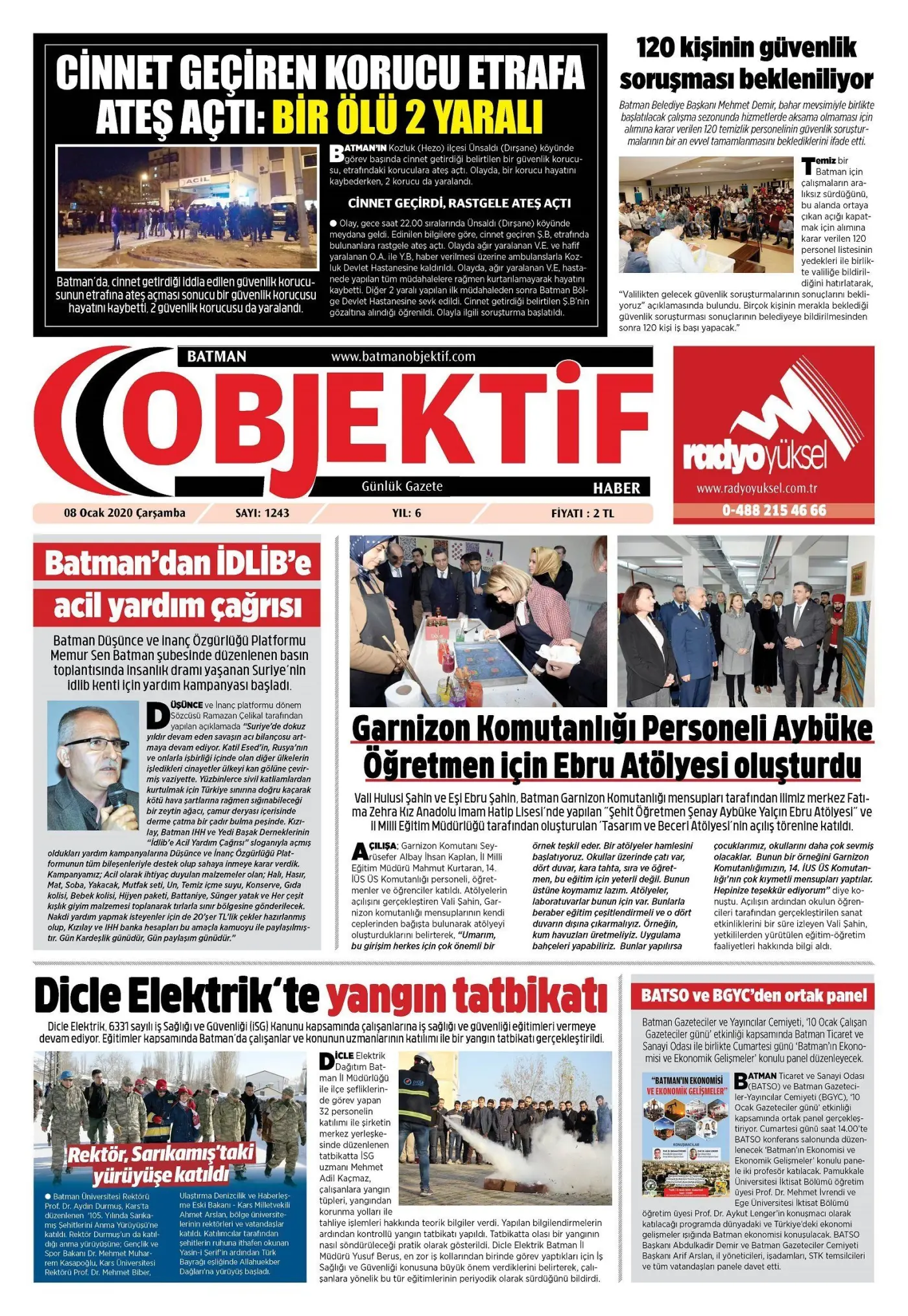 07.01.2020 tarihli sayı, 1. sayfa