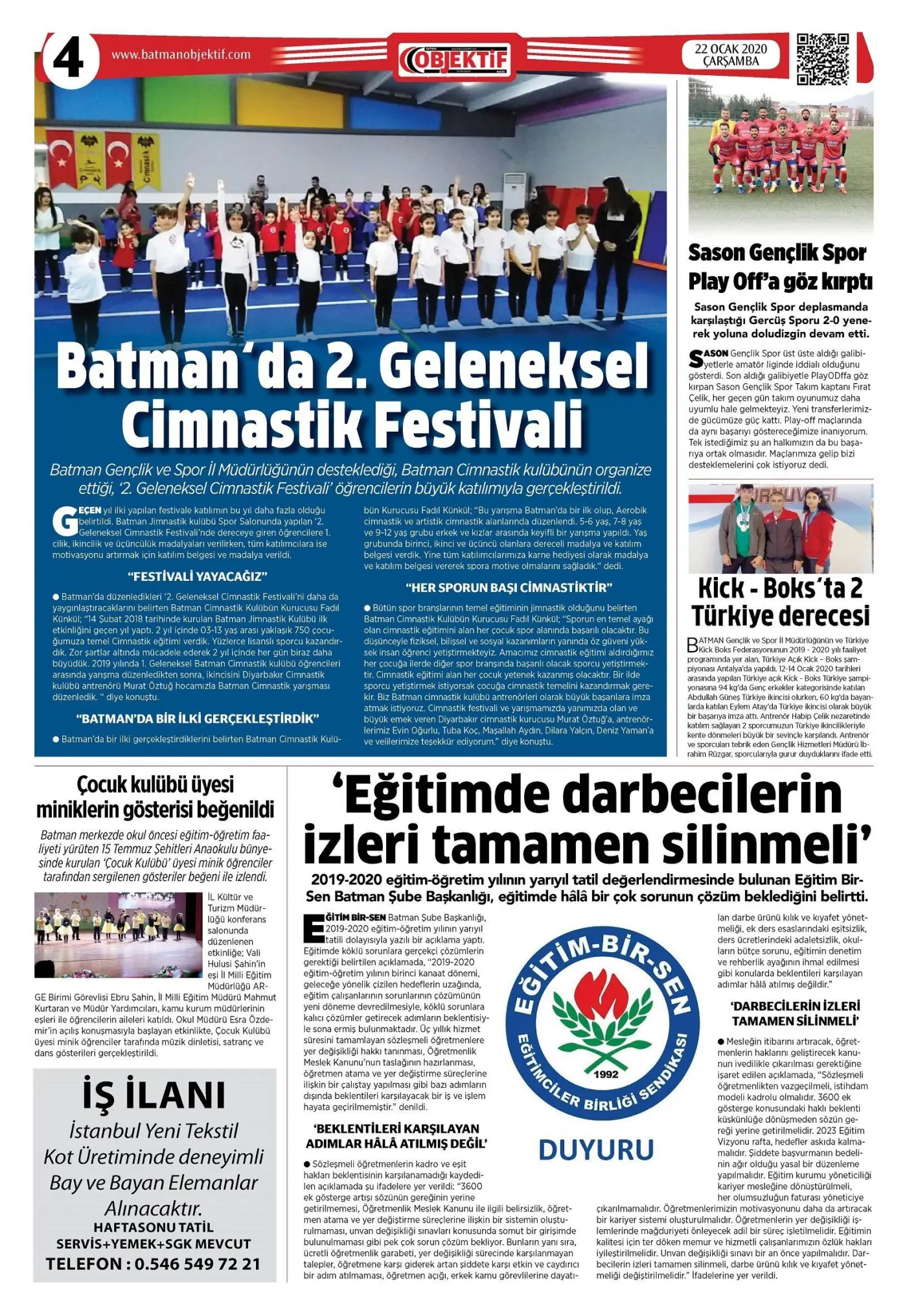 21.01.2020 tarihli sayı, 4. sayfa