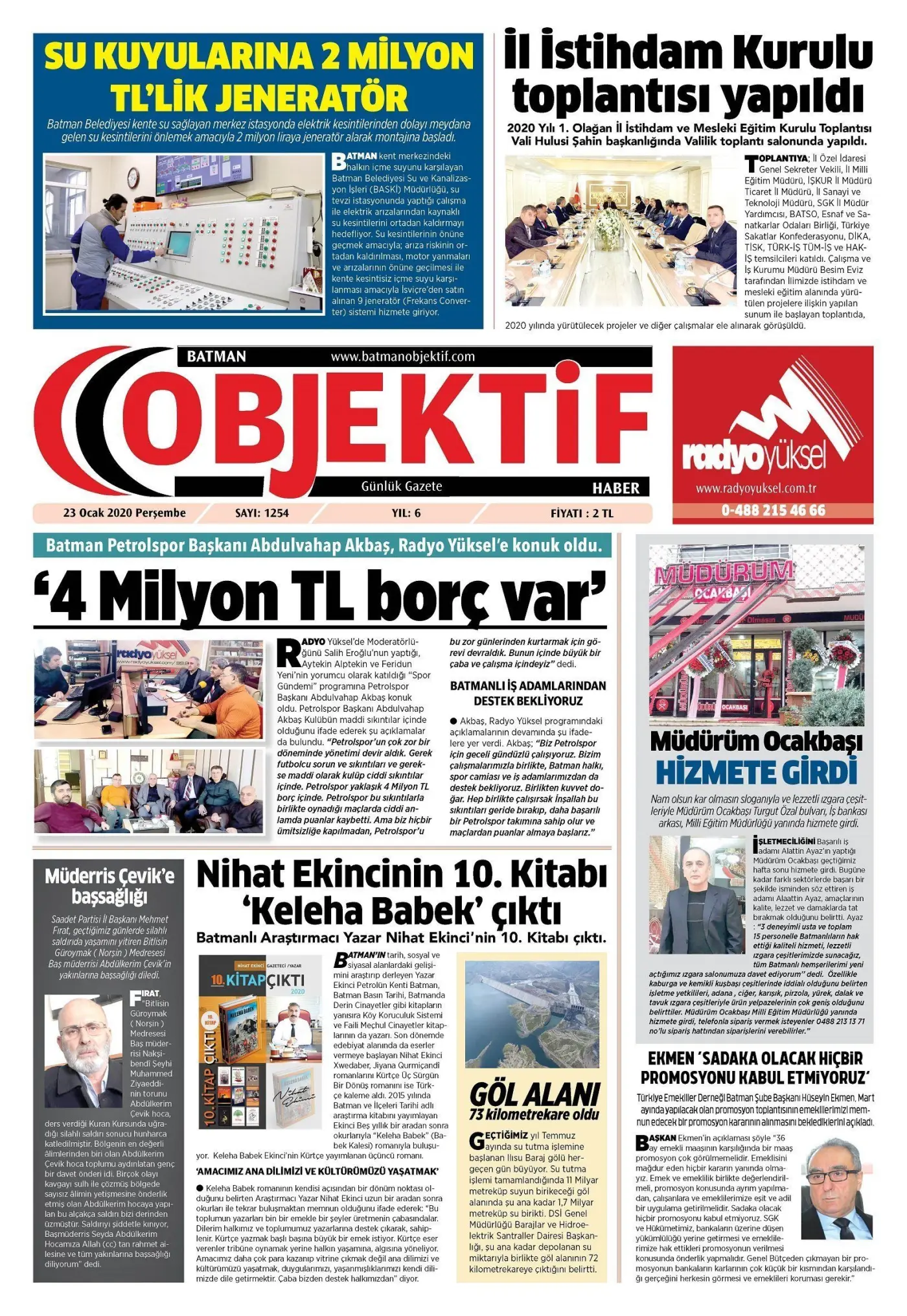 22.01.2020 tarihli sayı, 1. sayfa