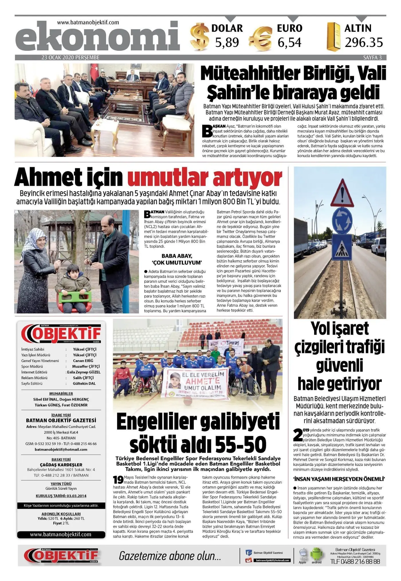 22.01.2020 tarihli sayı, 3. sayfa
