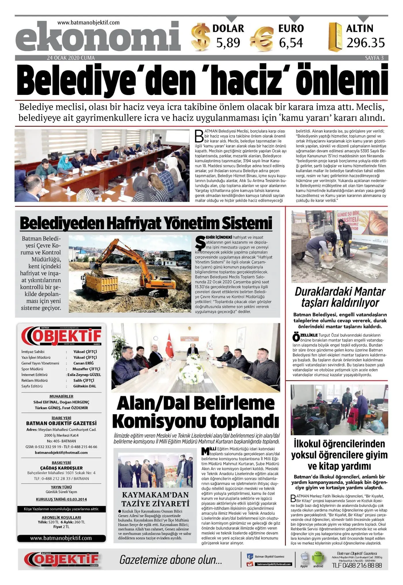 23.01.2020 tarihli sayı, 3. sayfa