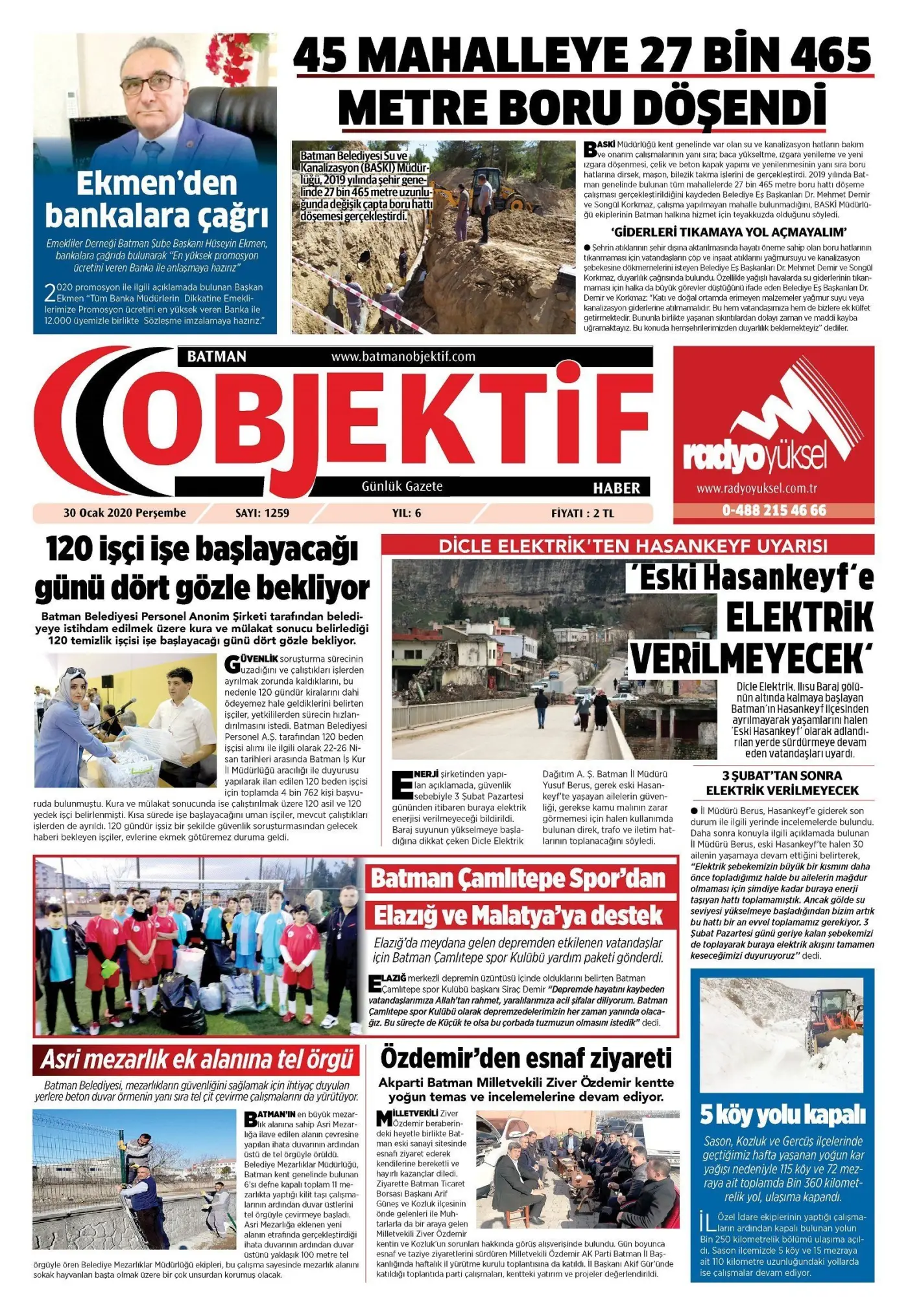 29.01.2020 tarihli sayı, 1. sayfa