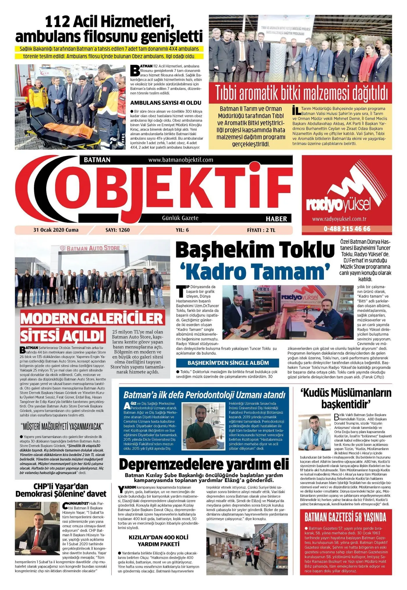 30.01.2020 tarihli sayı, 1. sayfa