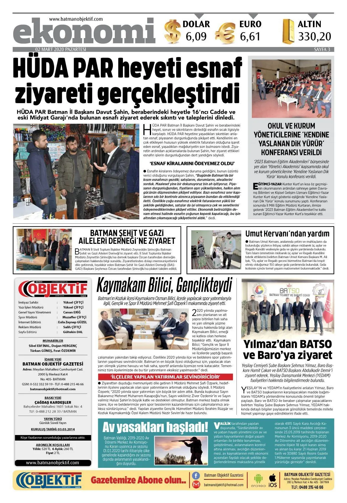 01.03.2020 tarihli sayı, 3. sayfa