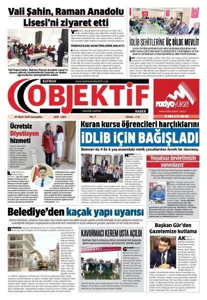 04.03.2020 tarihli sayı, 1. sayfa