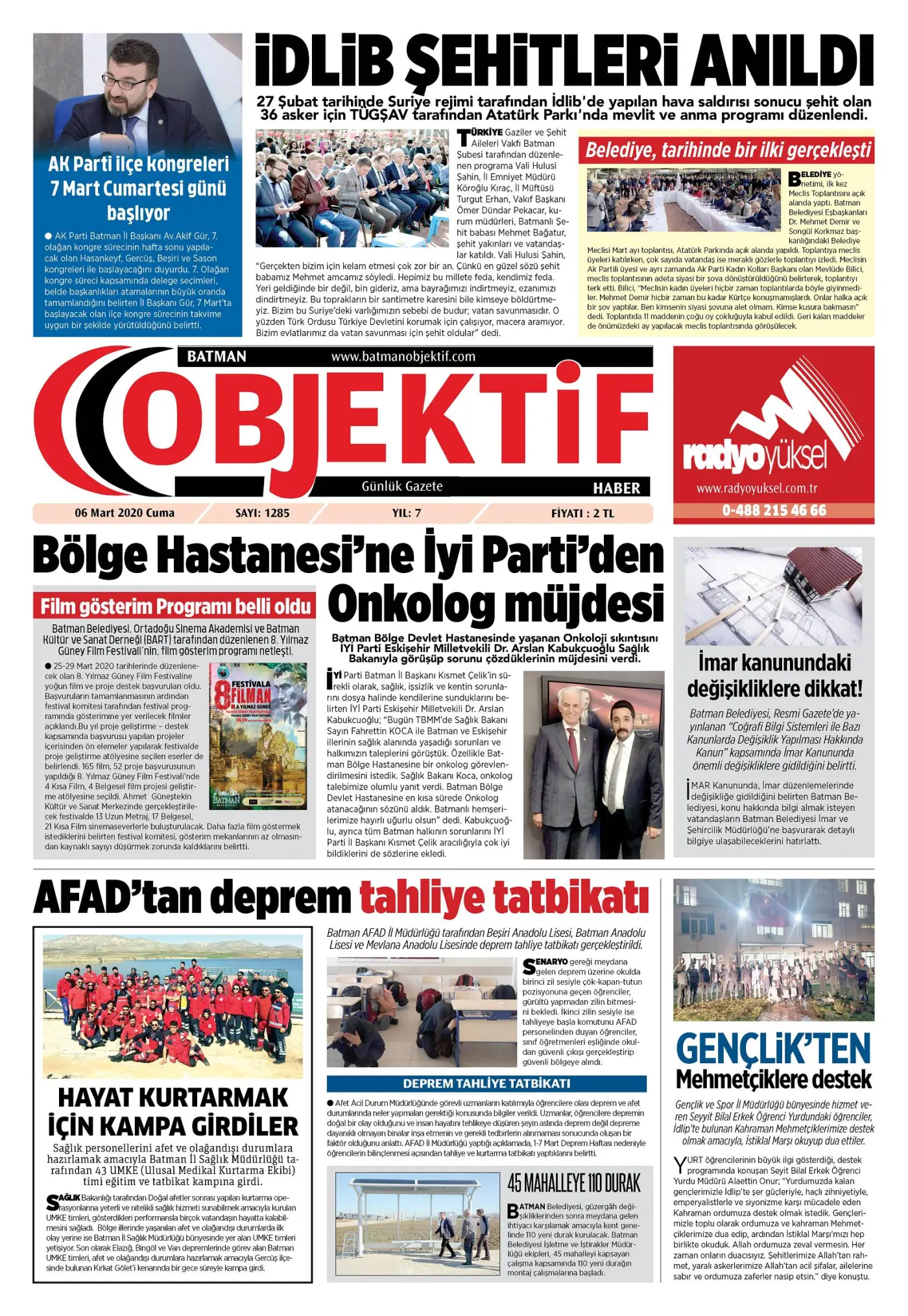 05.03.2020 tarihli sayı, 1. sayfa
