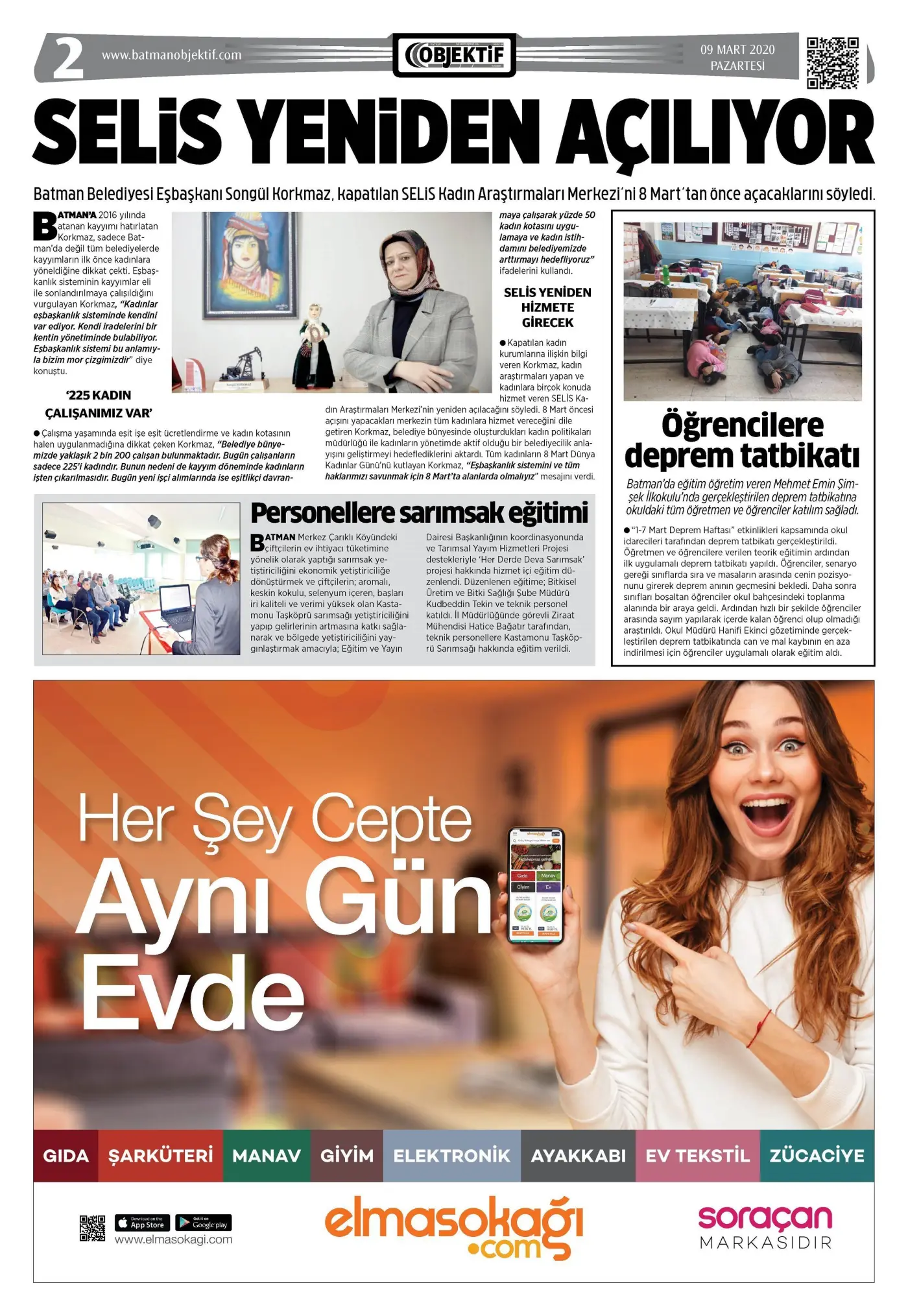 08.03.2020 tarihli sayı, 1. sayfa