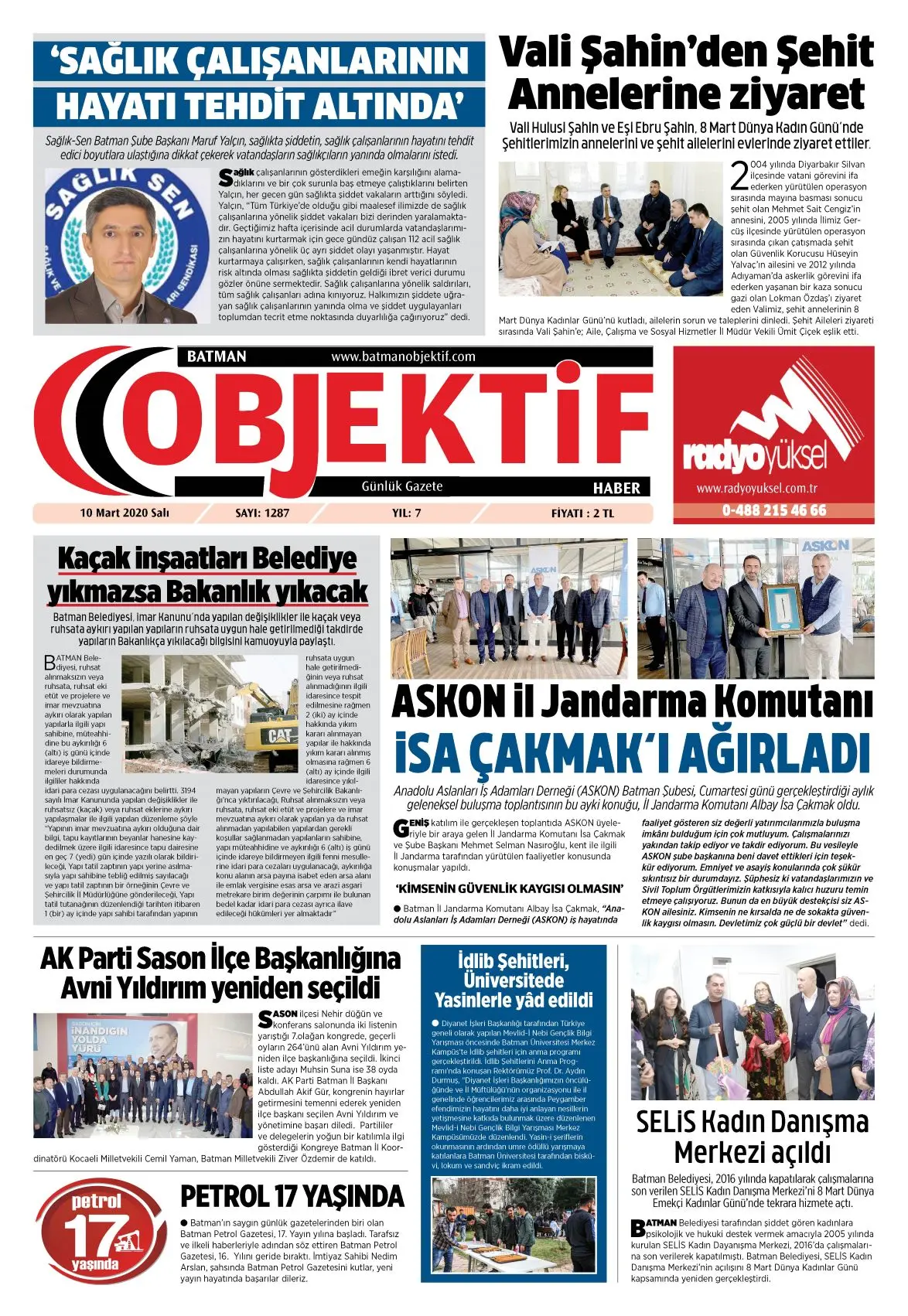 09.03.2020 tarihli sayı, 1. sayfa