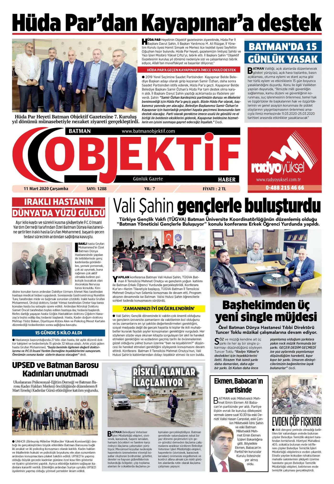 10.03.2020 tarihli sayı, 1. sayfa