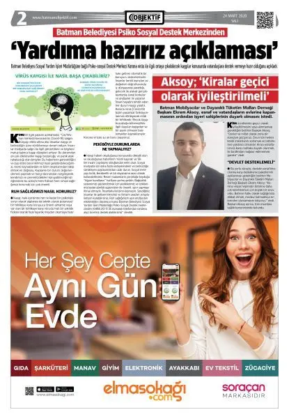 23.03.2020 tarihli sayı, 1. sayfa