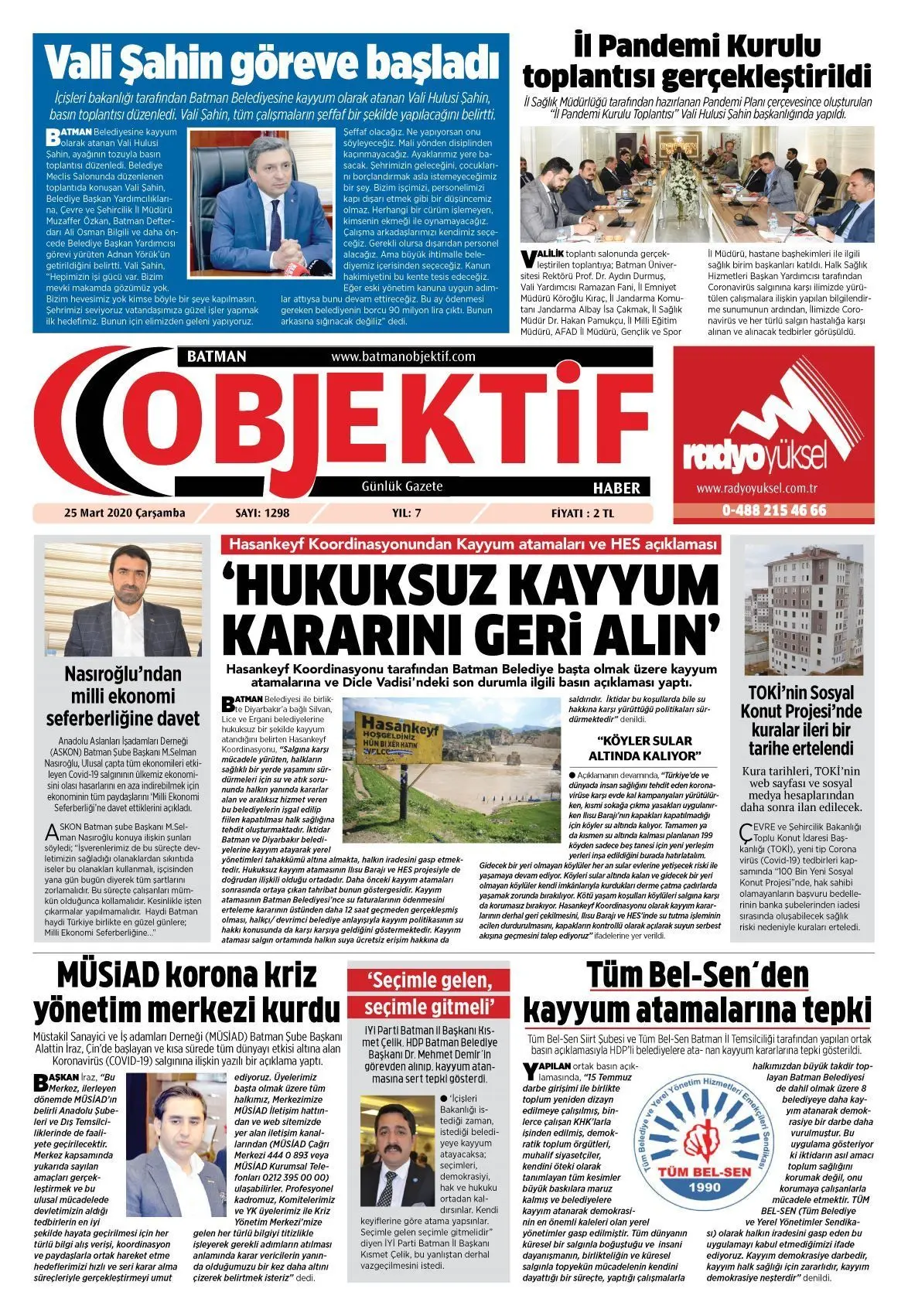 24.03.2020 tarihli sayı, 1. sayfa