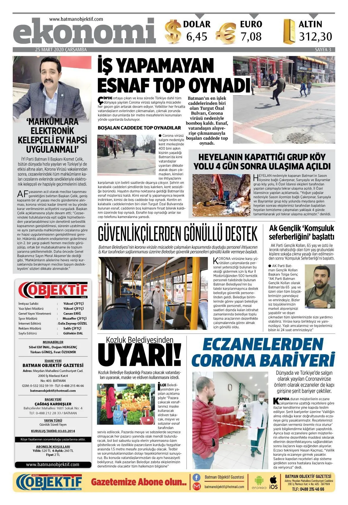 24.03.2020 tarihli sayı, 3. sayfa
