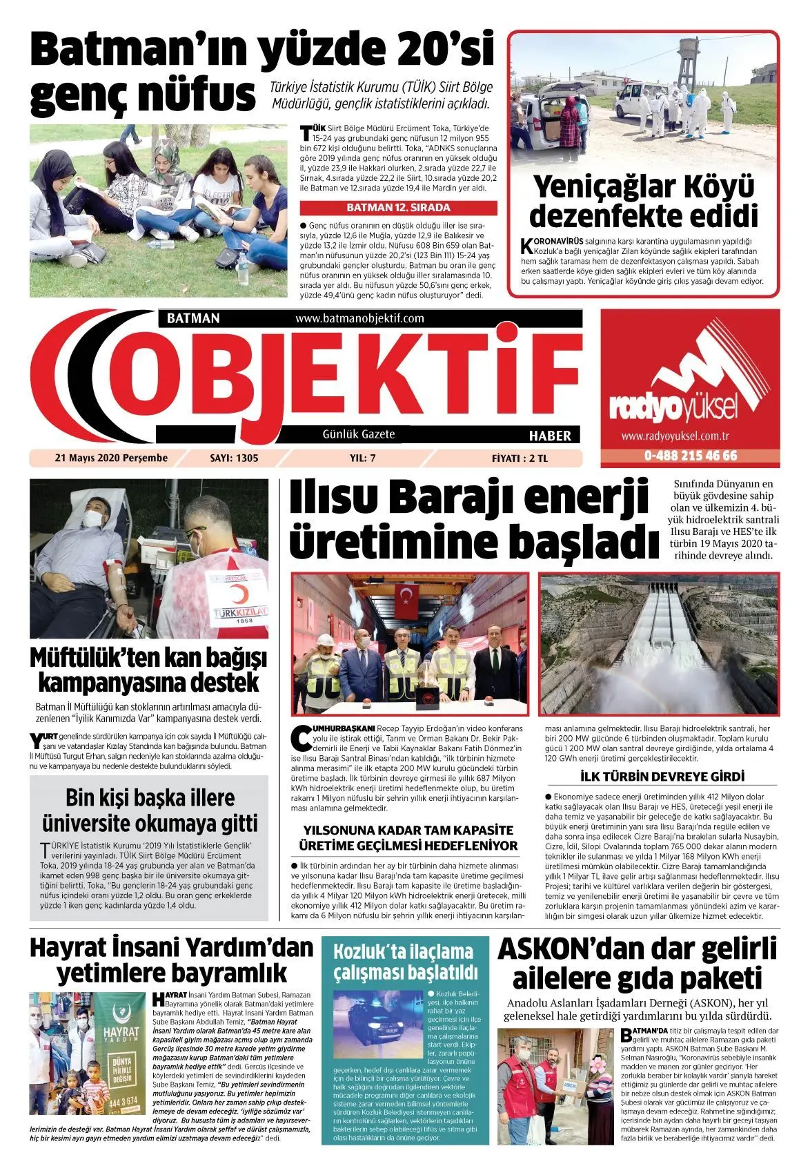 20.05.2020 tarihli sayı, 1. sayfa