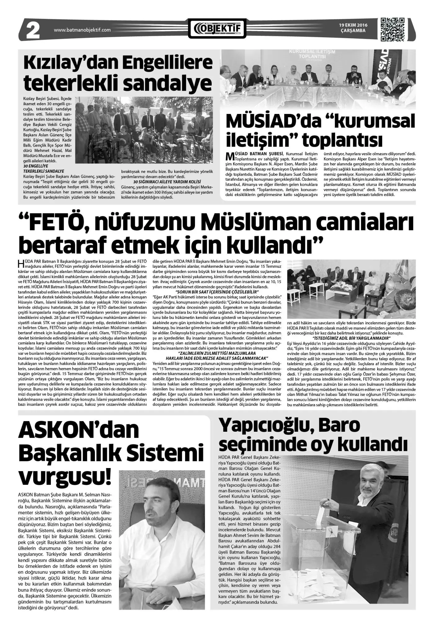 19.10.2016 tarihli sayı, 2. sayfa