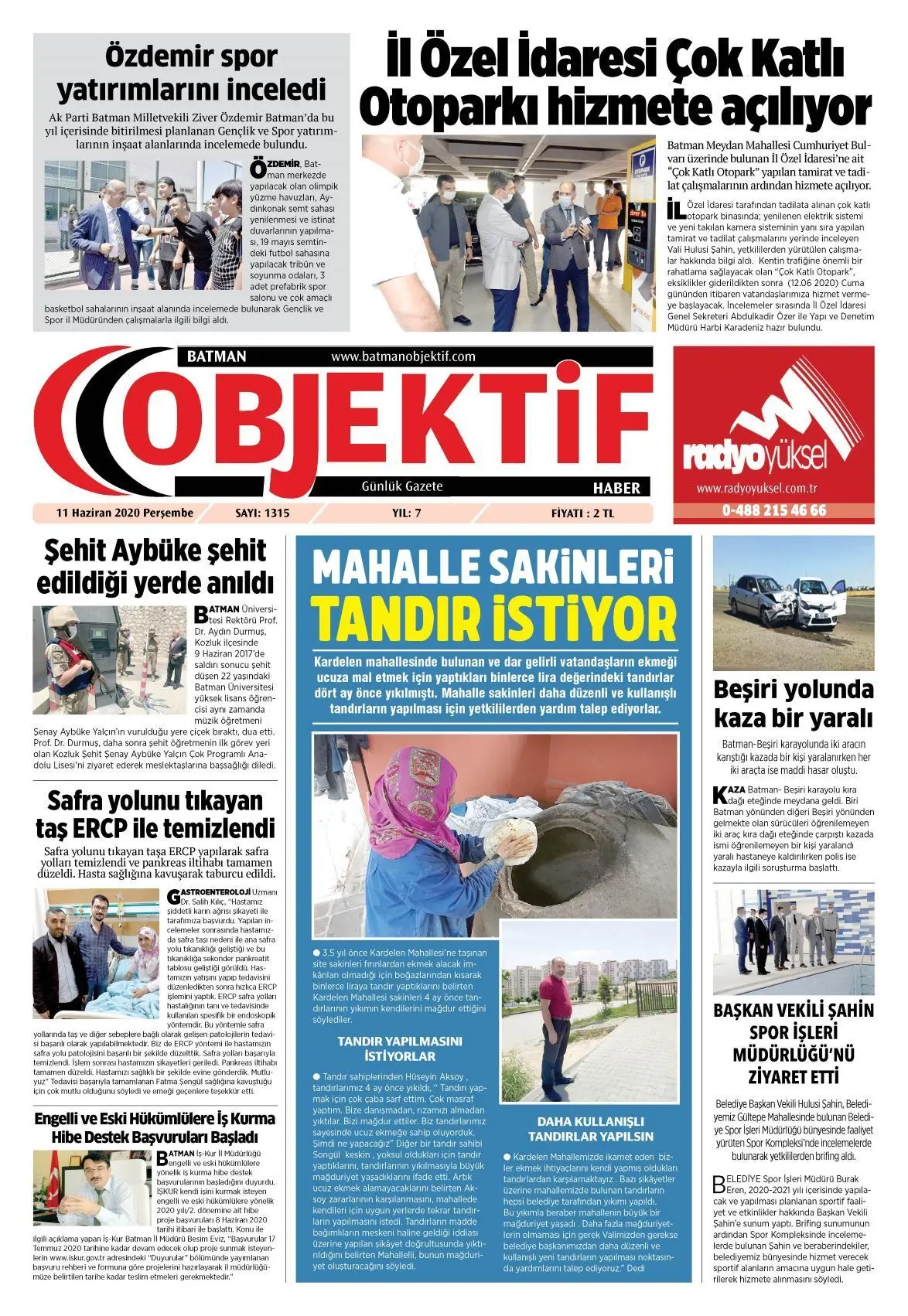10.06.2020 tarihli sayı, 1. sayfa