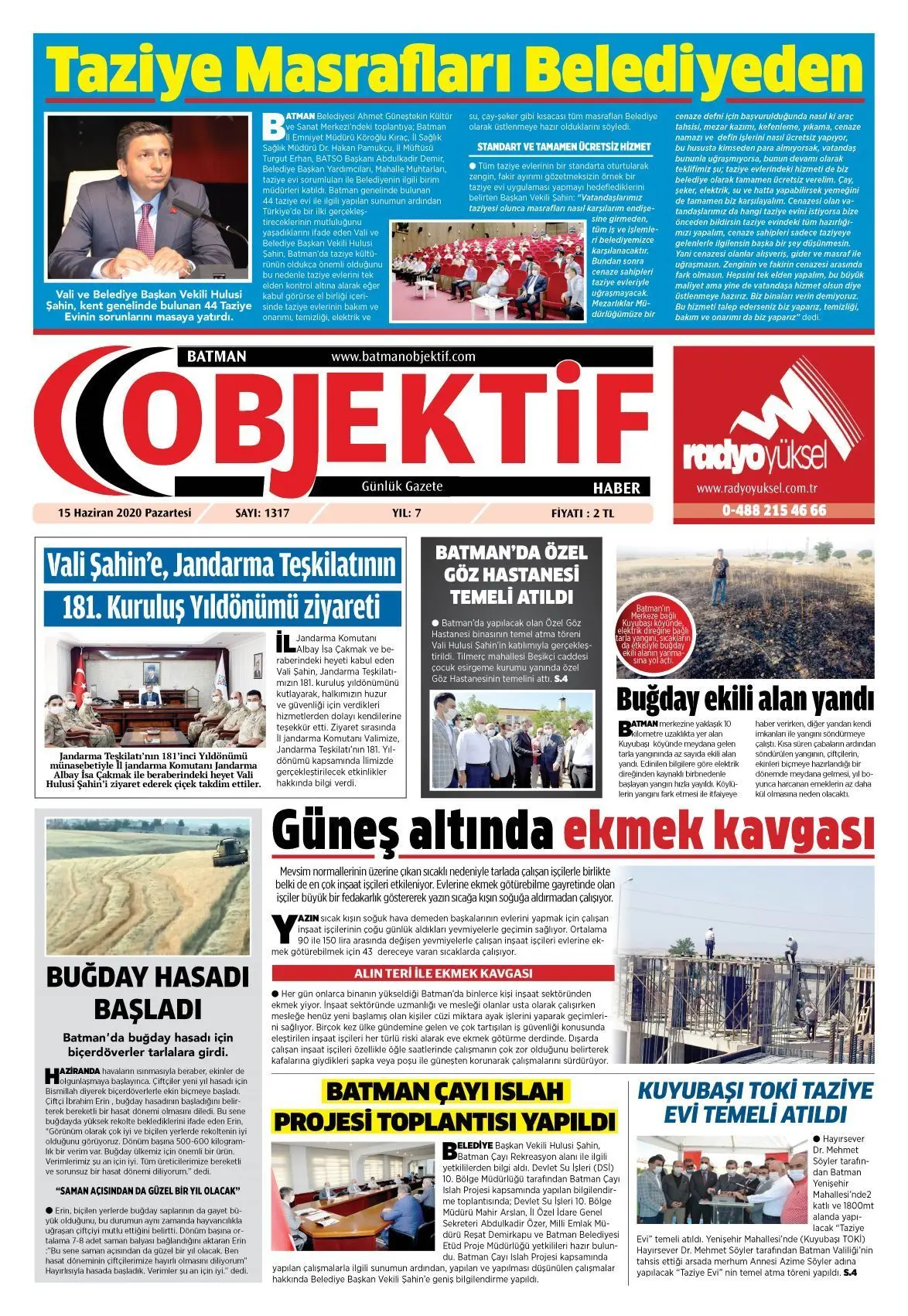 14.06.2020 tarihli sayı, 1. sayfa