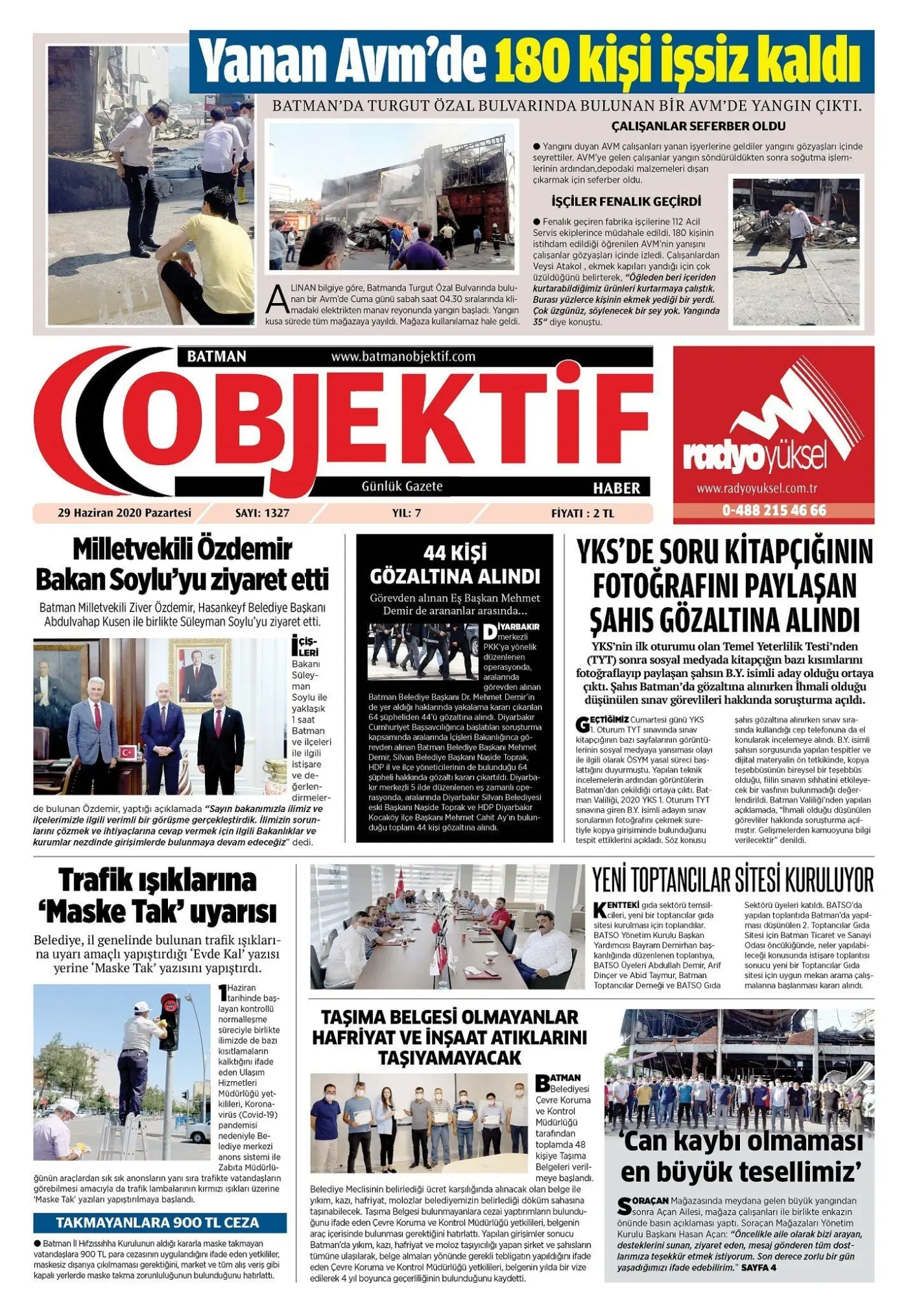 29.06.2020 tarihli sayı, 1. sayfa