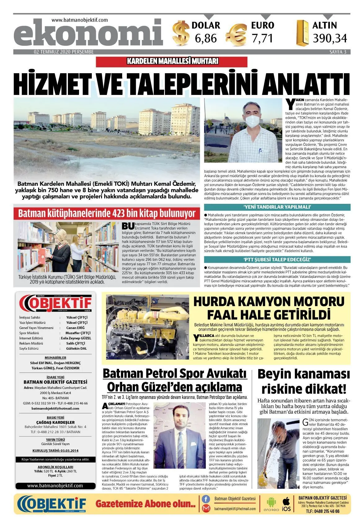 01.07.2020 tarihli sayı, 3. sayfa