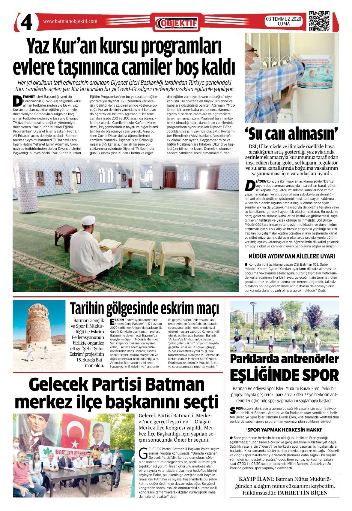 03.07.2020 tarihli sayı, 4. sayfa