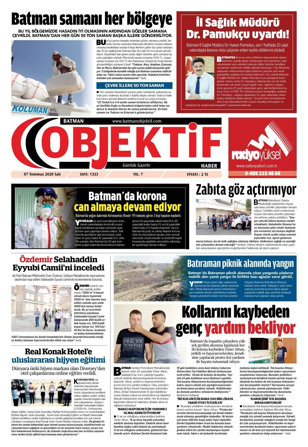 06.07.2020 tarihli sayı, 1. sayfa